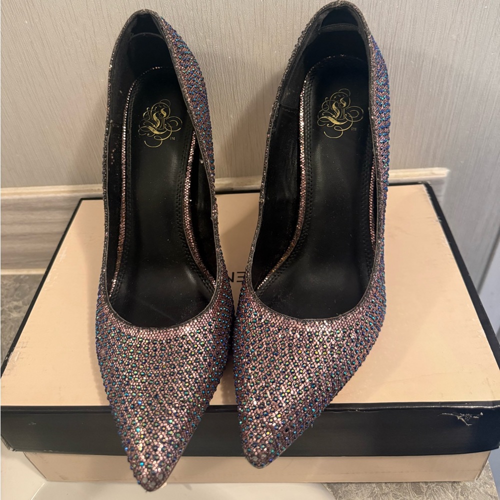 Elegant Multicolor Glitter Heels